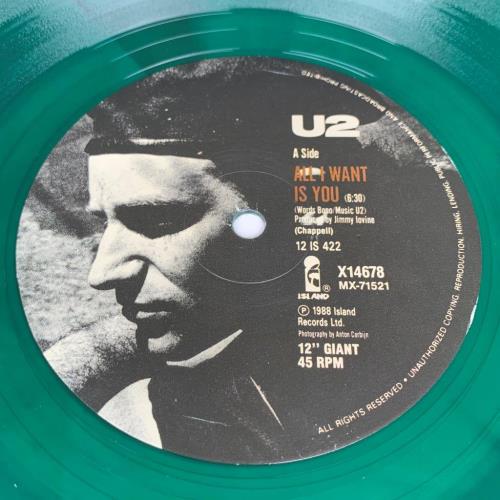 U2 All I Want Is You - Green Vinyl Australian 12